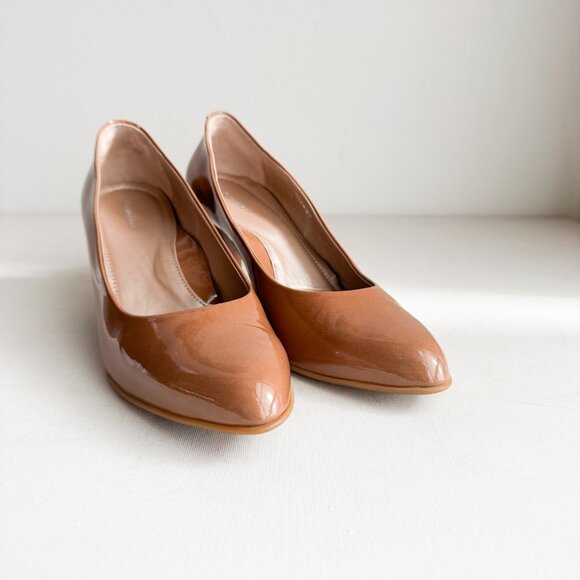 BeautyFeel Nude Beige Patent leather Low heel Comfort Heels 42 - Picture 2 of 7